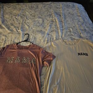 Amazon Women's Mama T-Shirts in Pink and Cream